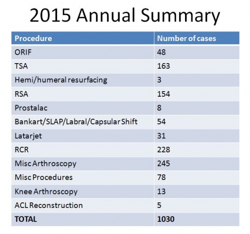 2015 Annual Summary of cases chart BSI