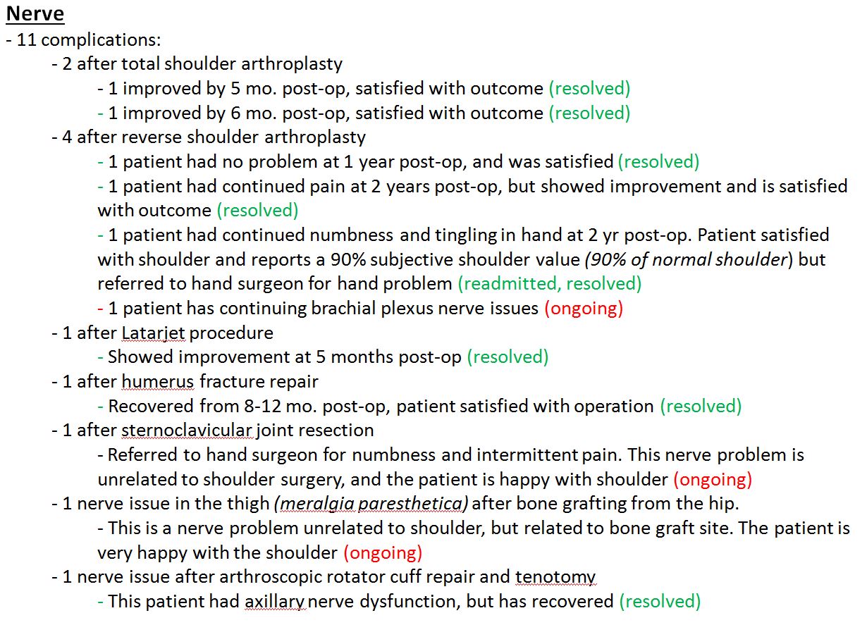 BSI summary of nerve issues text